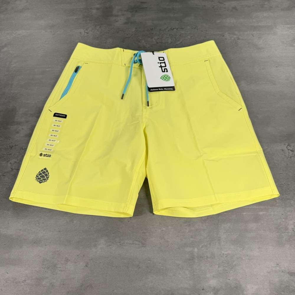 Stio CFS Board Shorts Swim Trunks‎ Stretch Quick Dry UPF Comfort Yellow Mens 30
